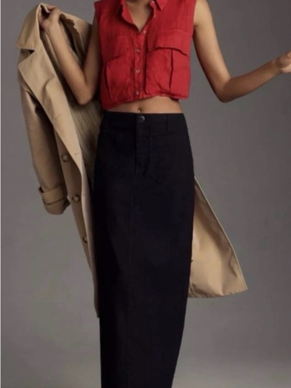 Anthropologie MAEVE Black Pencil Skirt